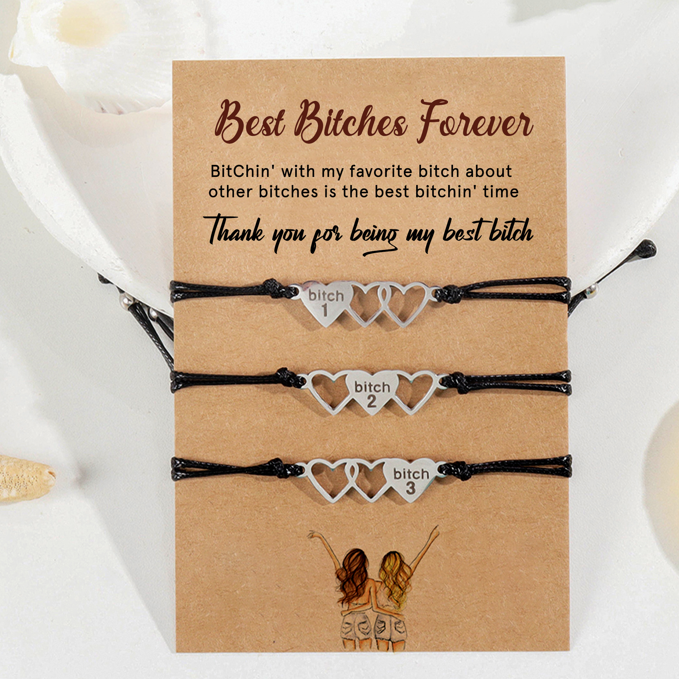 For Friend -Best Bitches Forever Braided Bracelet
