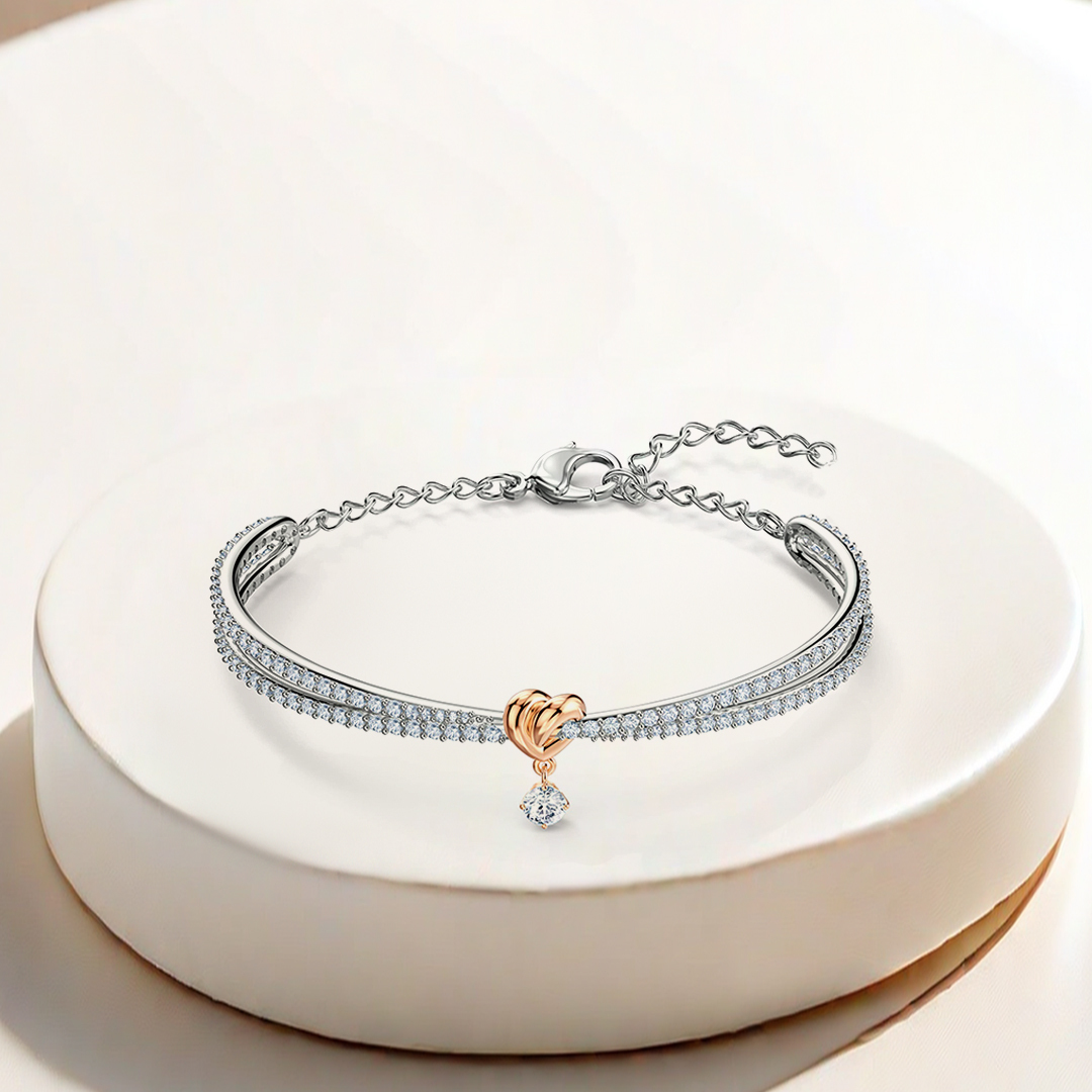For Daughter- I Will Be With You Forever Love Knot Pendant Bracelet