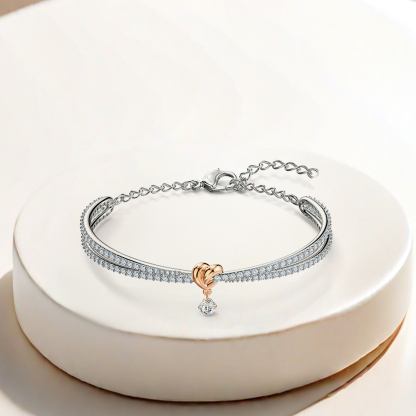 For Daughter- I Will Be With You Forever Love Knot Pendant Bracelet