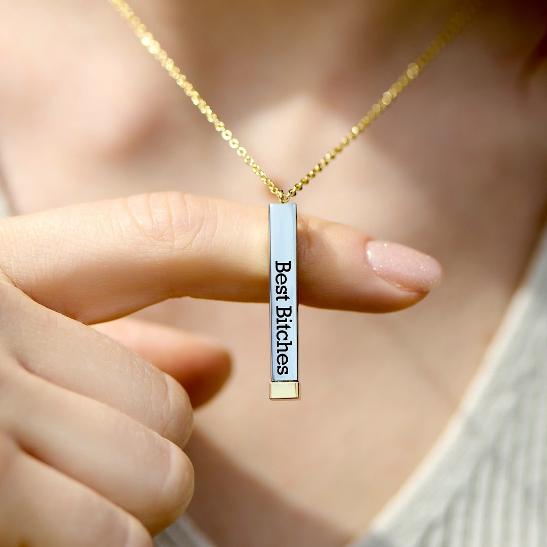 For Friend - Best Bitches Mantra Necklace