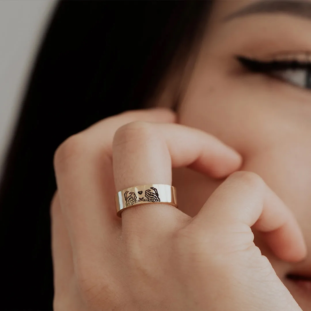 For Friend - Pinky Promise Open Skull Ring