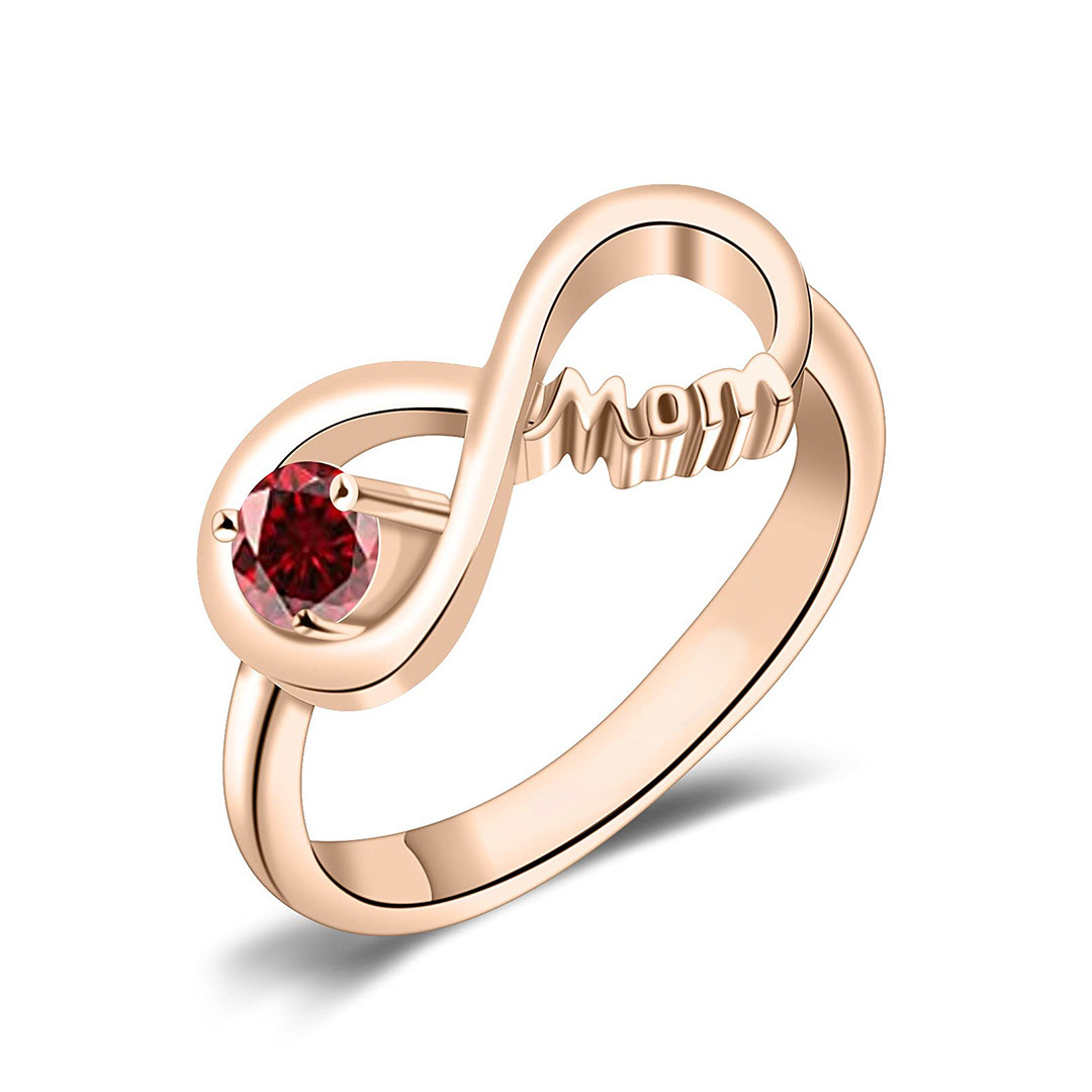 For Mother -We love you until infinity runs out Custom Birthstone Ring