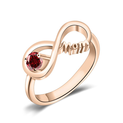 For Mother -We love you until infinity runs out Custom Birthstone Ring
