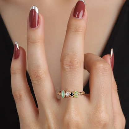 Personalized Multiple Stones Grandma Mom Family Ring