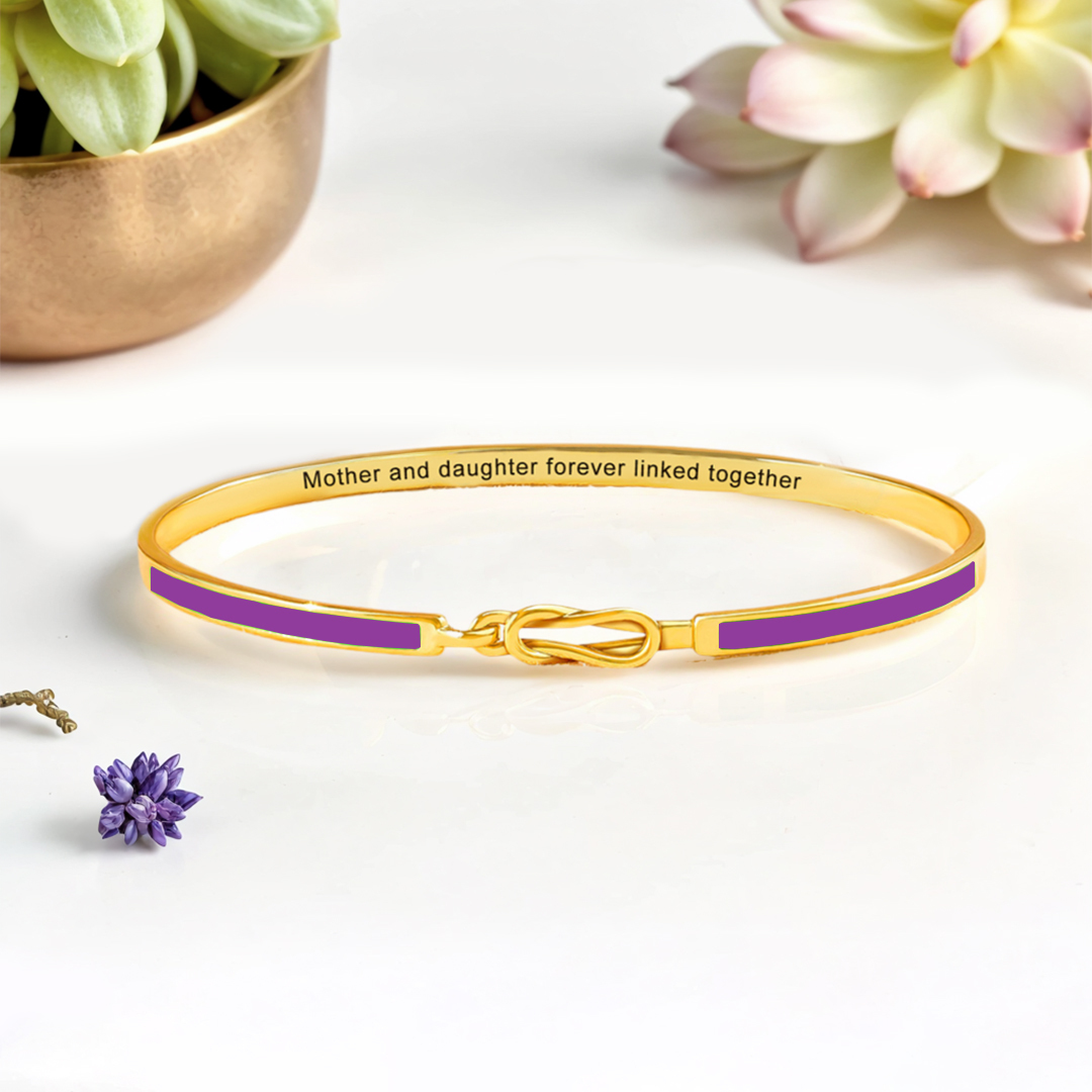 Mom & Daughter Forever Linked Enamel Knot Bracelet