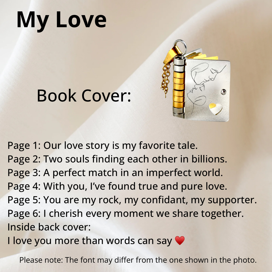 For Love -Our Love Story Is My Favorite Tale Book Necklace