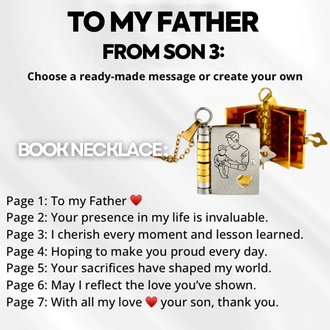 My Dad Book Necklace