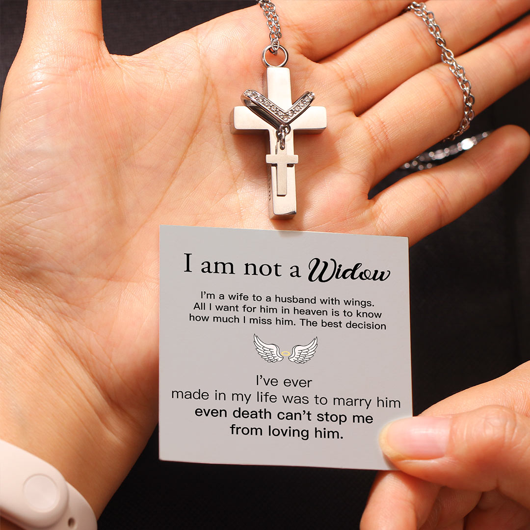 For Memorial - Custom Name Cross Pendant Urn Necklace