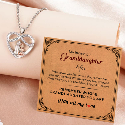 S925 My incredible granddaughter Heart Necklace