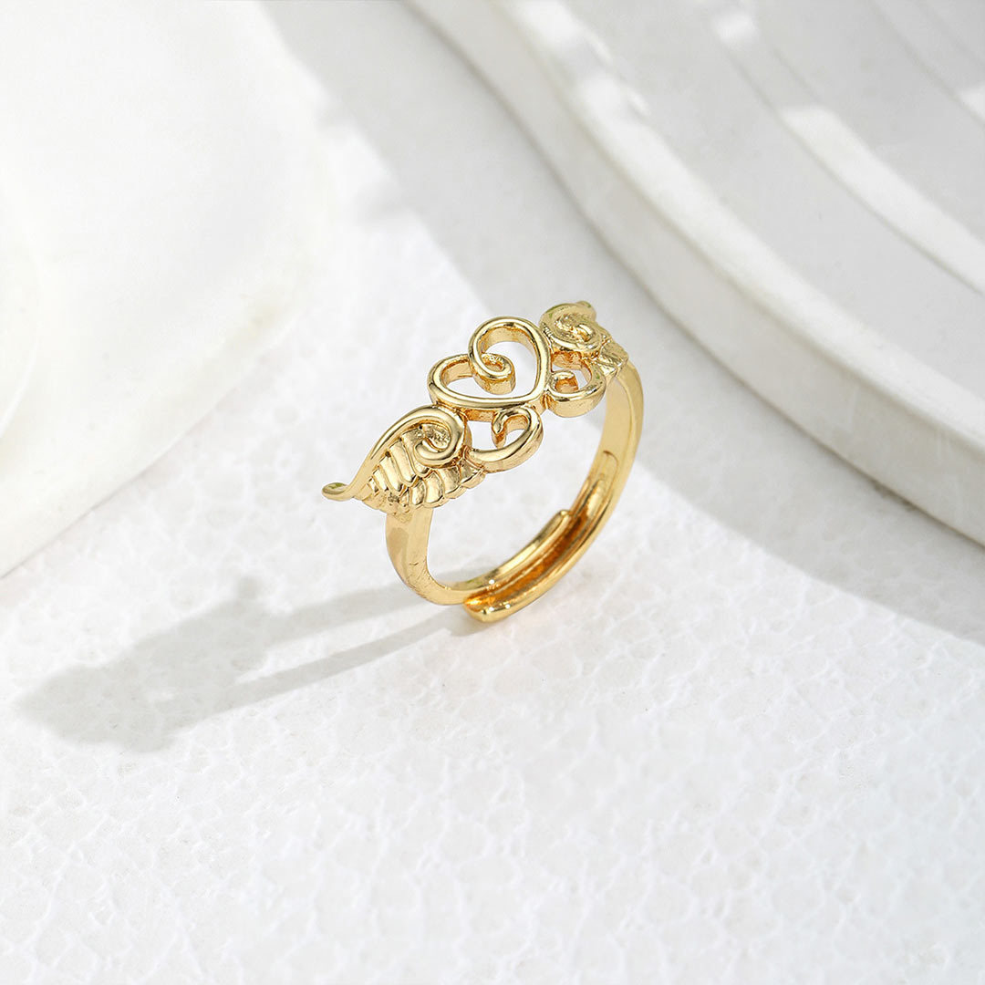 I Am Not A Widow Heart Wings Open Ring