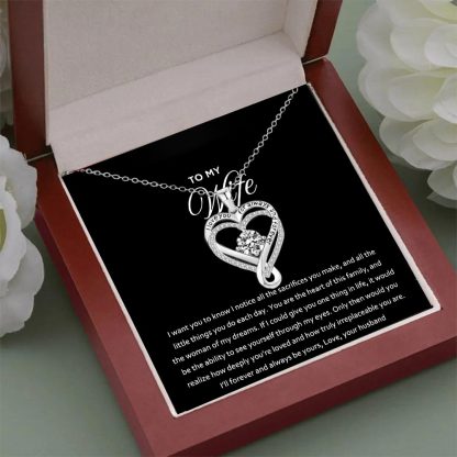I'll Forever And Always Be Yours Engraved Heart Necklace
