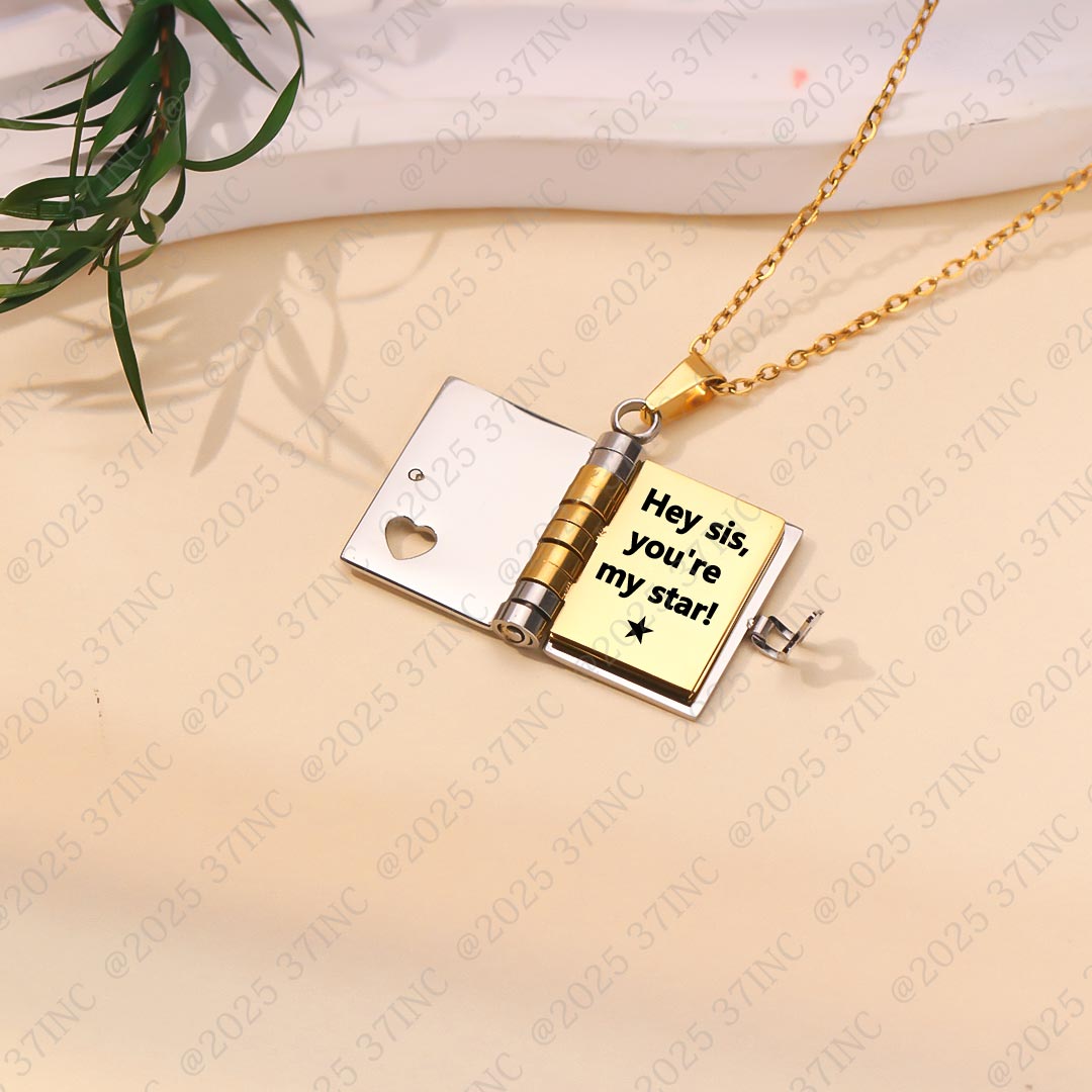For Sisters- You're My Star Book Necklace