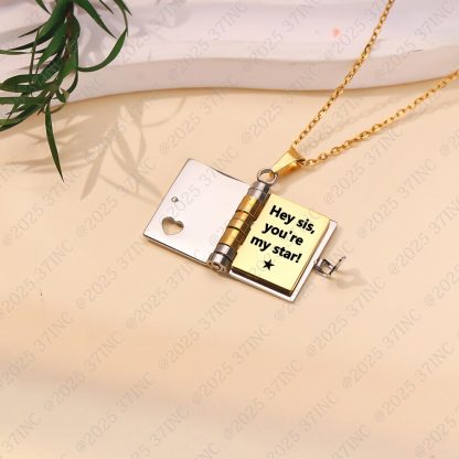 For Sisters- You're My Star Book Necklace
