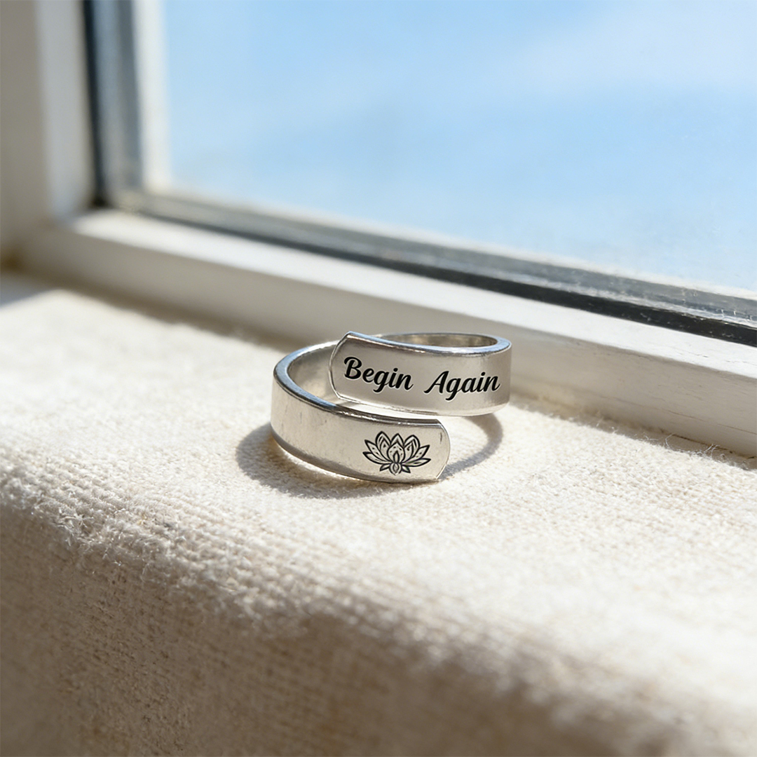 Fuck It and Begin Again Open Lotus Ring