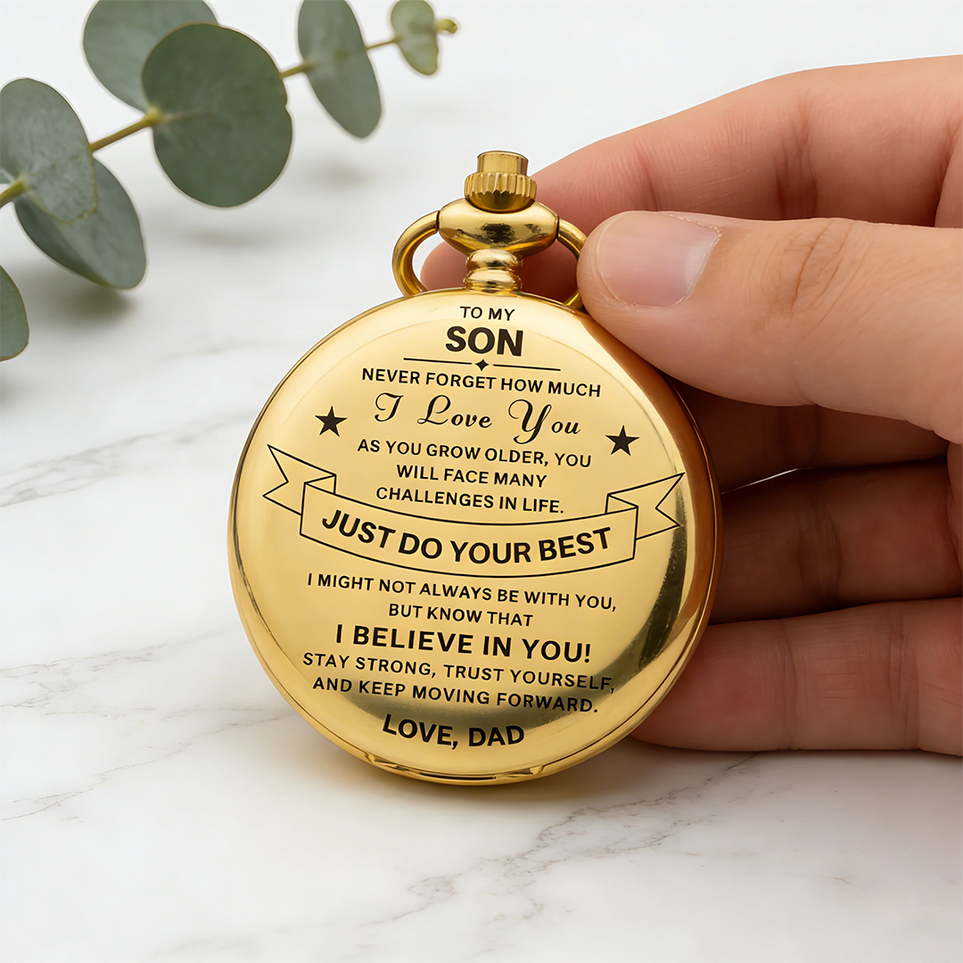 Best Gift For Son - Just Do Your Best Luxury Vintage Pocket Watch