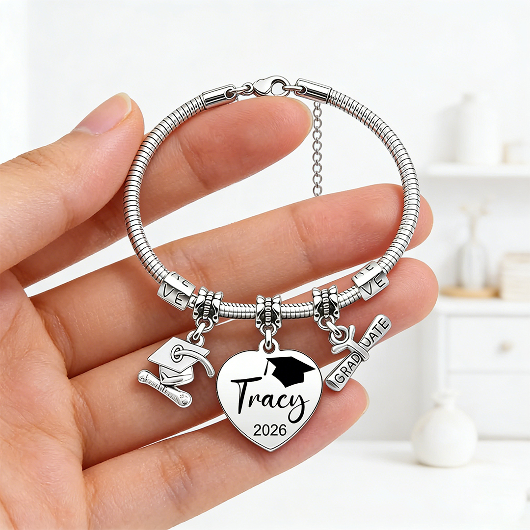 Personalized Custom Graduation Bracelet, Class of 2026