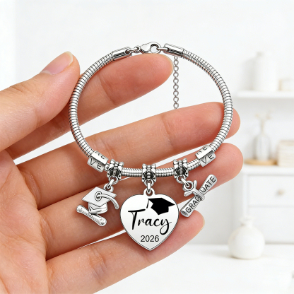 Personalized Custom Graduation Bracelet, Class of 2026