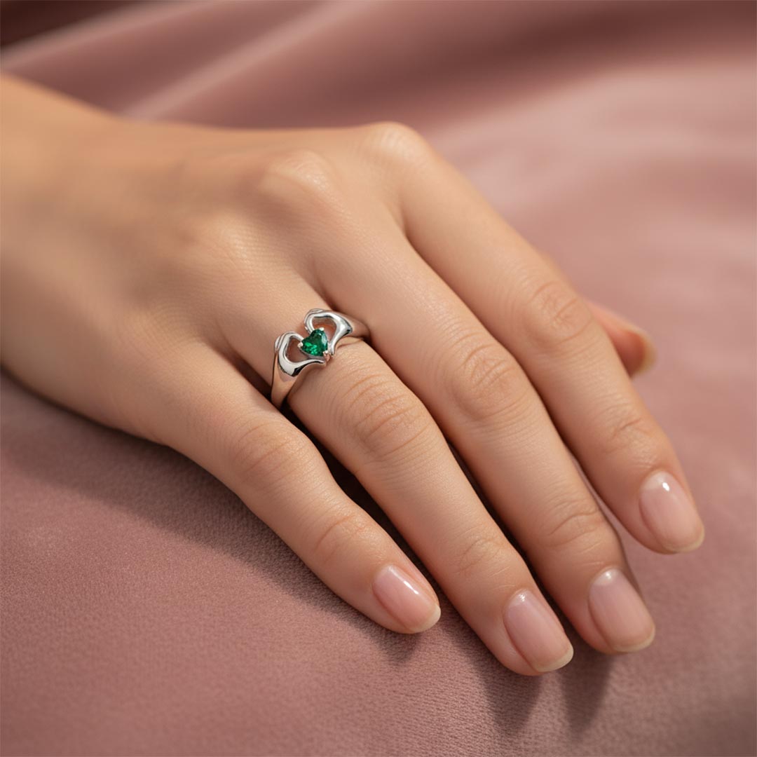 For Daughter - My Heart Is Always With You Custom Birthstone Ring
