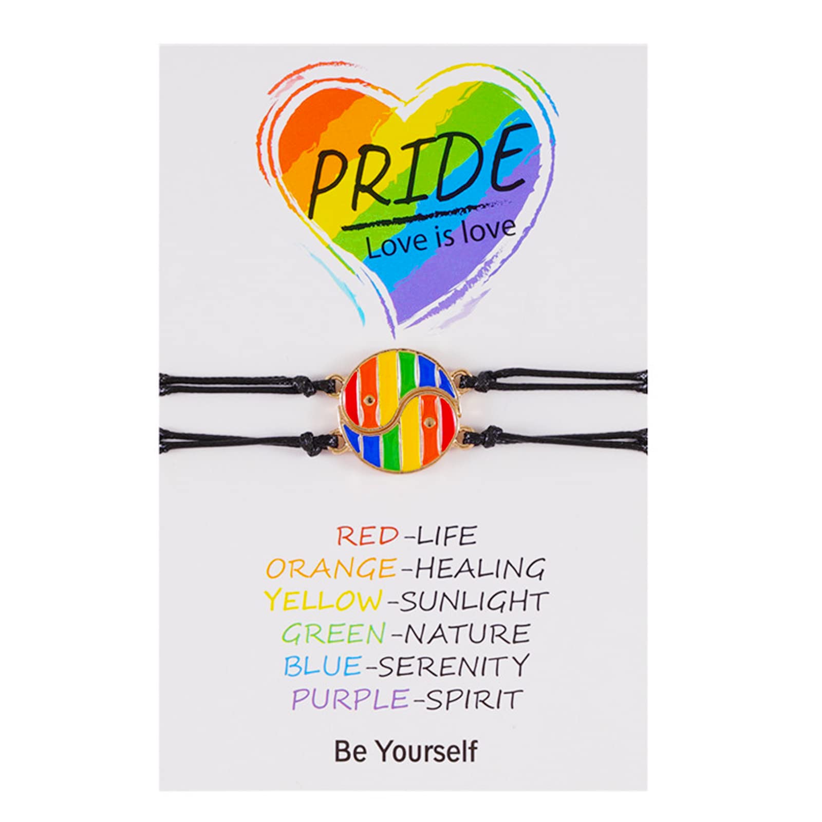 Yin and Yang Rainbow Card Bracelet