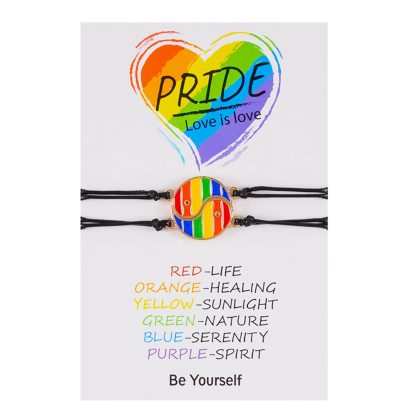 Yin and Yang Rainbow Card Bracelet