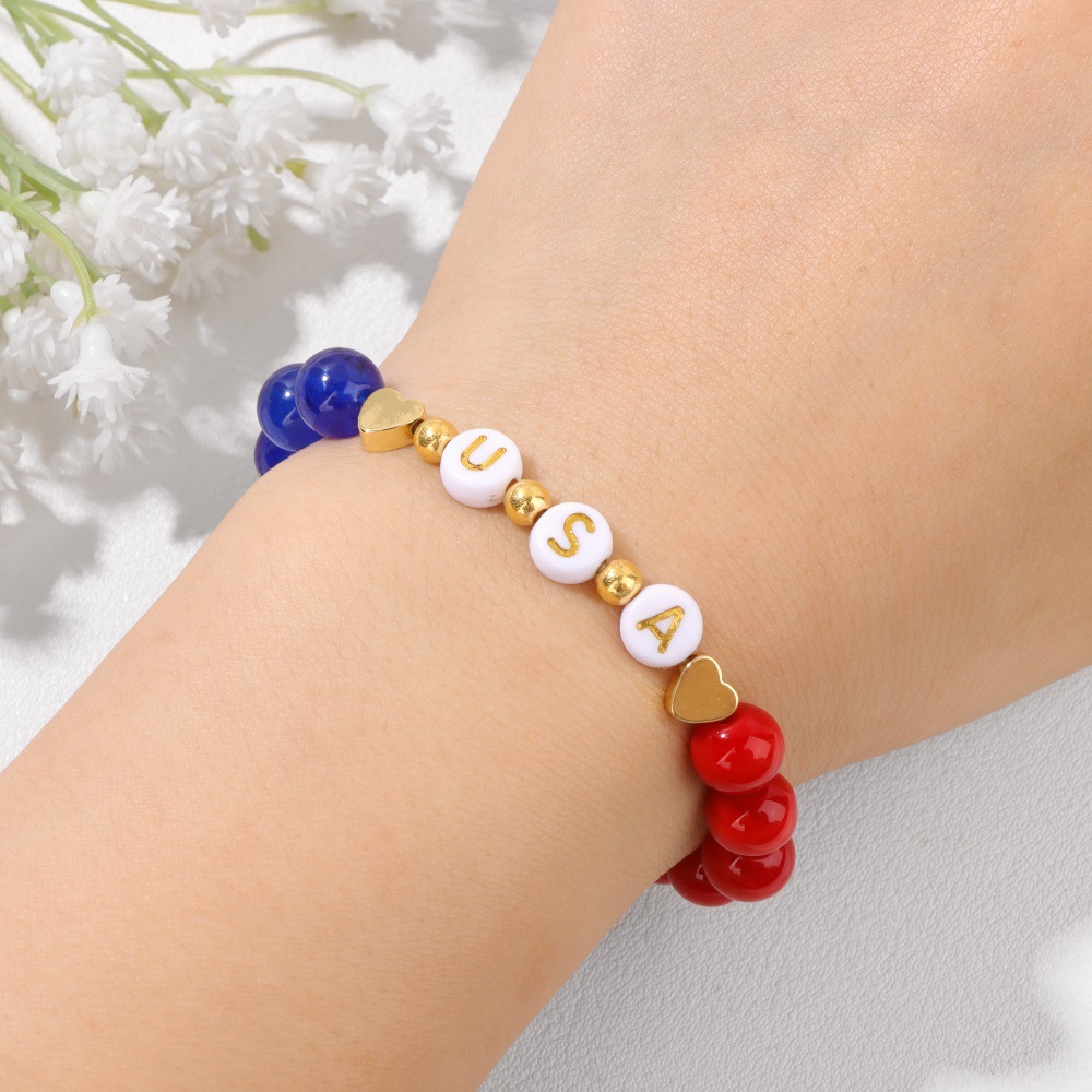 USA Letter Beads Bracelet