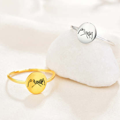 For Friend - I Hope We're Friends Until We Die Holding Hands Ring