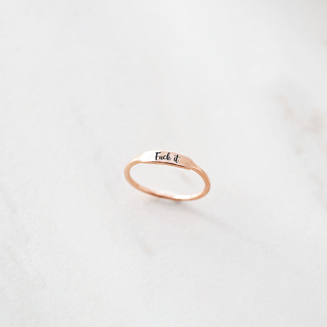 Fuck It Dainty Bar Ring