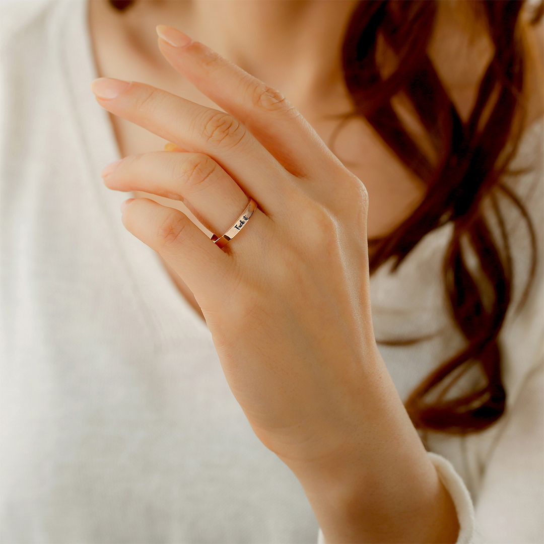 S925 Fuck It Circle Ring