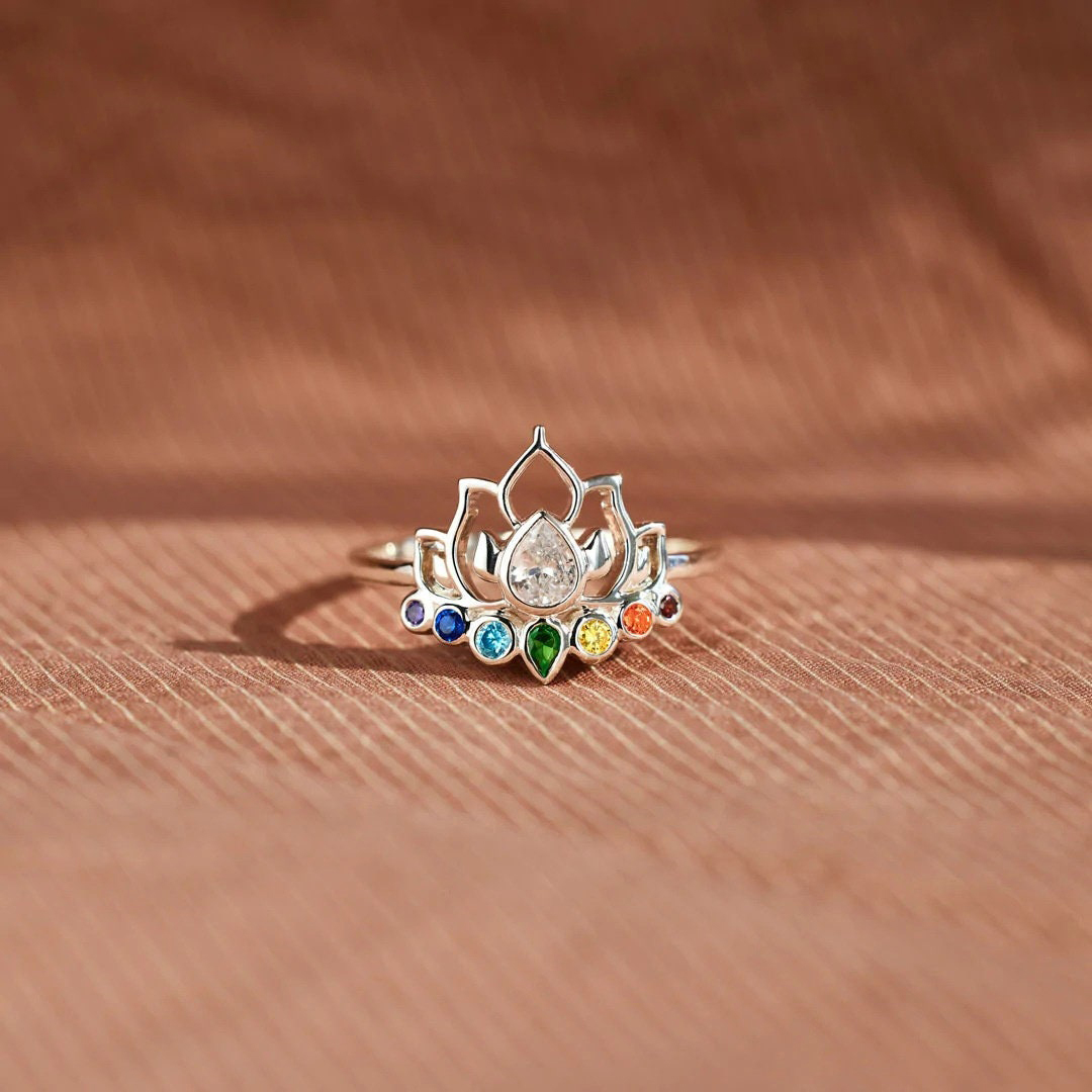 S925 Relax Chakra Lotus Flower Ring