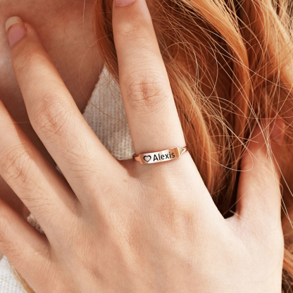 For Memory - Custom Delicate Dainty Bar Ring
