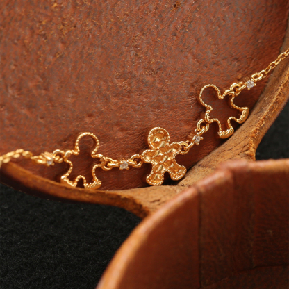 For Friend -Our Friendship Means The World To Me Gingerbread Man Bracelet