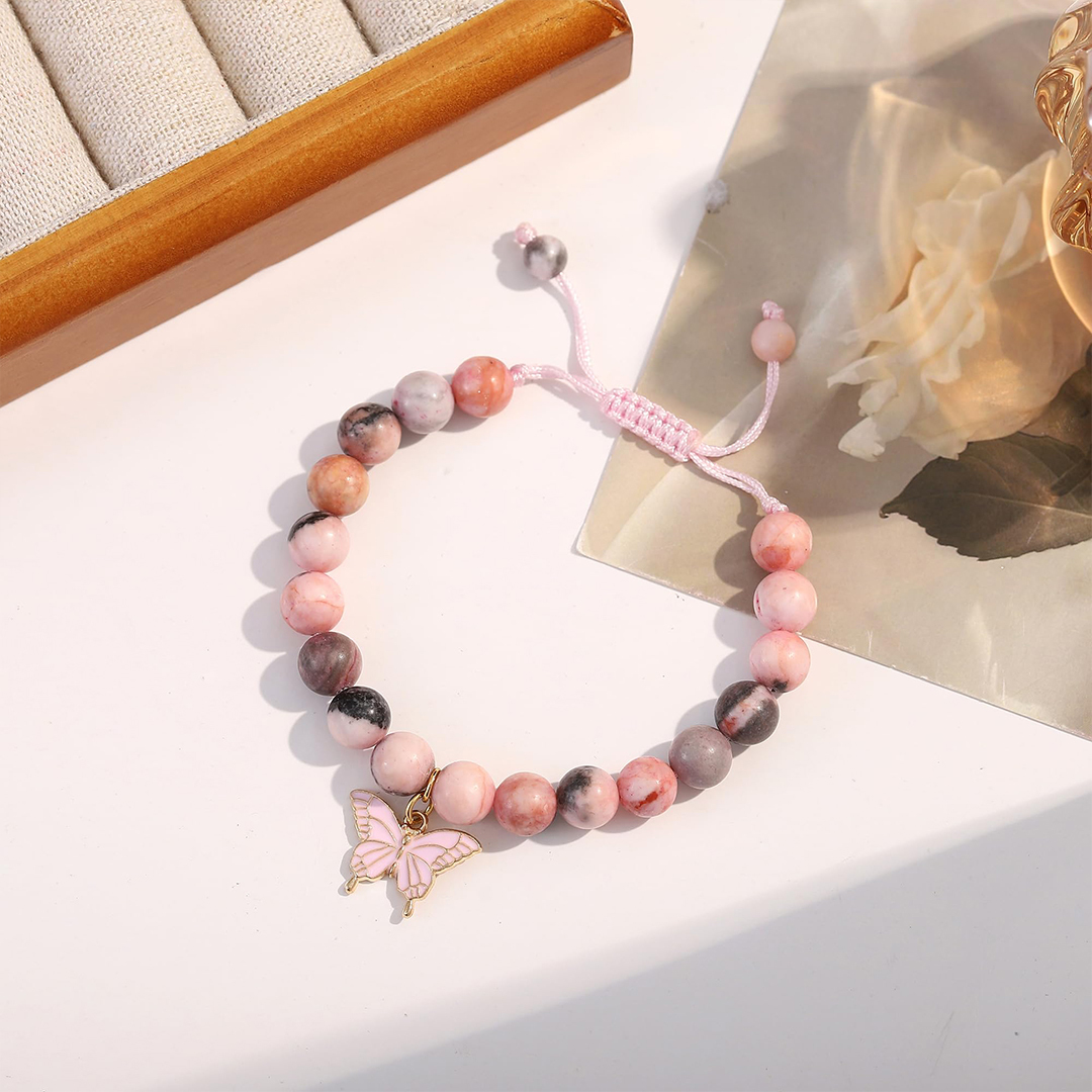 For Granddaughter- Butterfly Beaded Bracelet