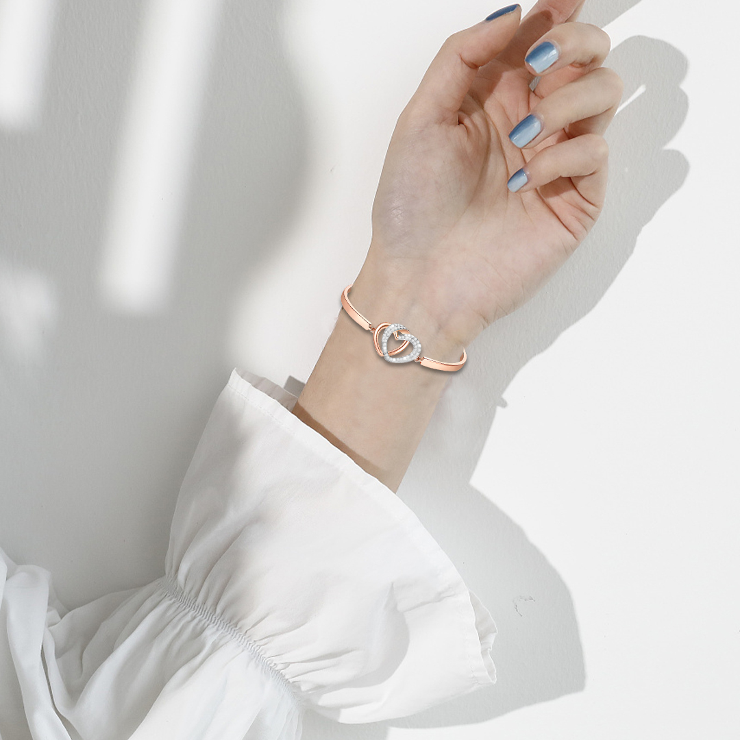 For Bonus Daughter - Double Heart Three-section Bracelet