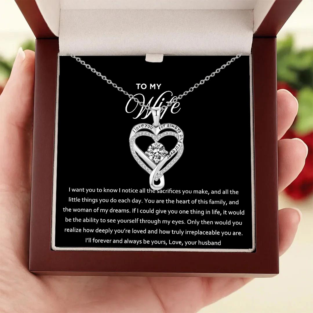 I'll Forever And Always Be Yours Engraved Heart Necklace