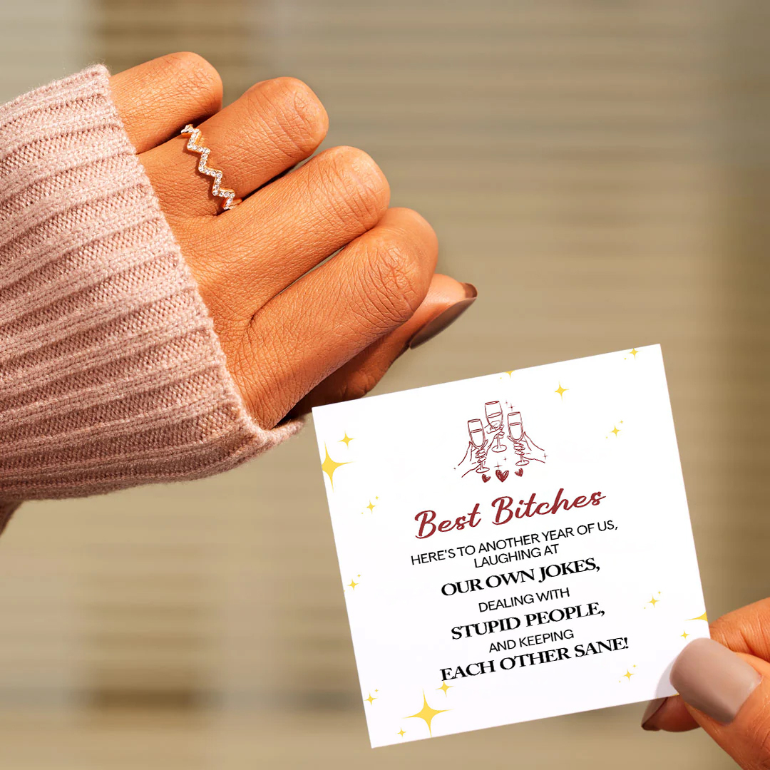 For Friends - Here's to another year of us wave ring