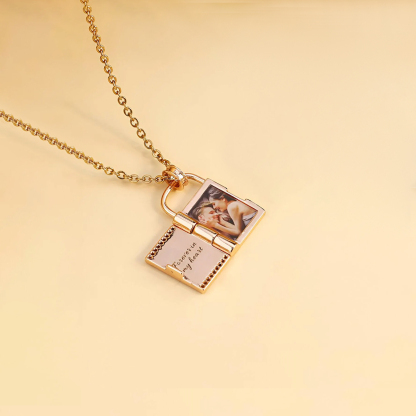 For Love - Customized Photo Love Lock Book Necklace