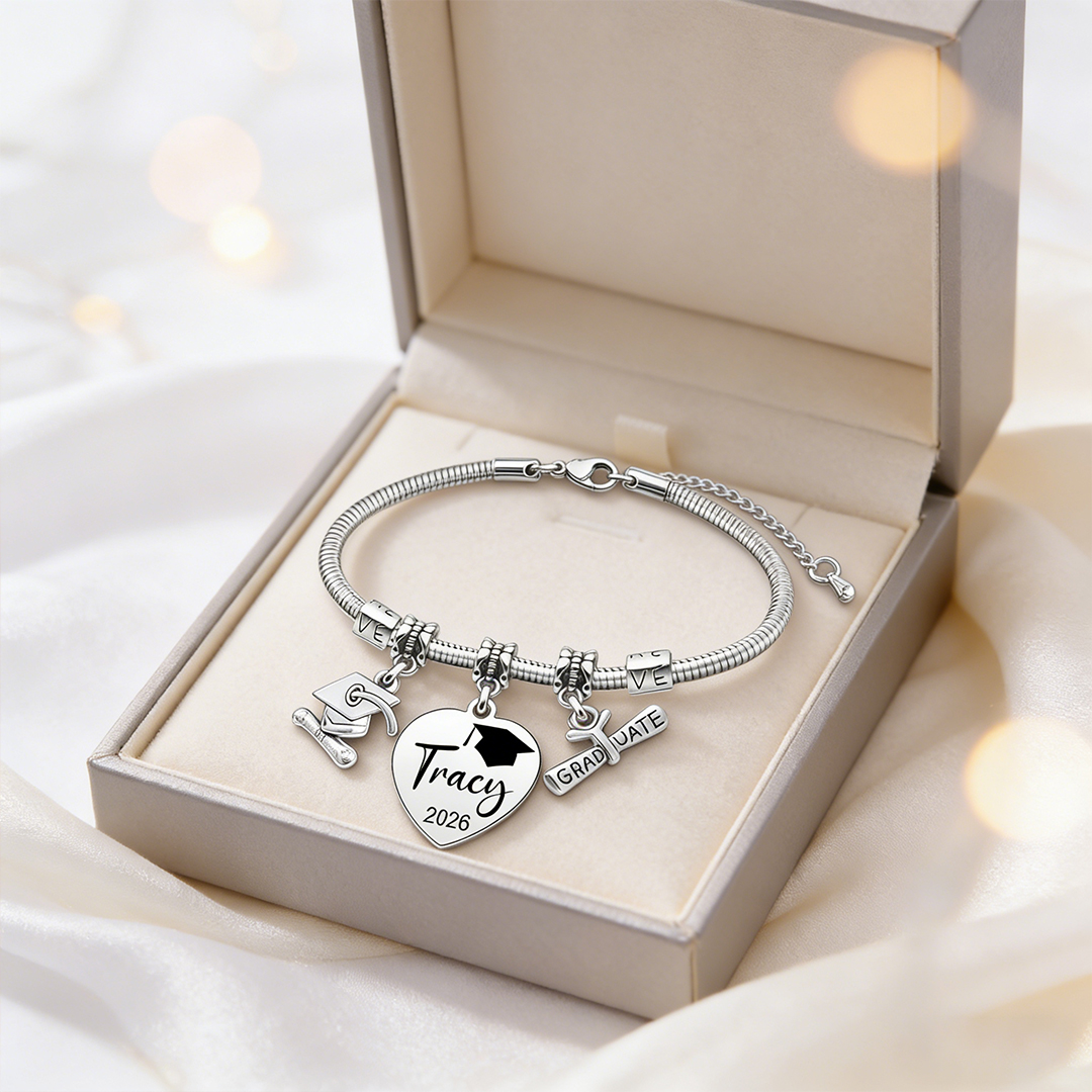 Personalized Custom Graduation Bracelet, Class of 2026