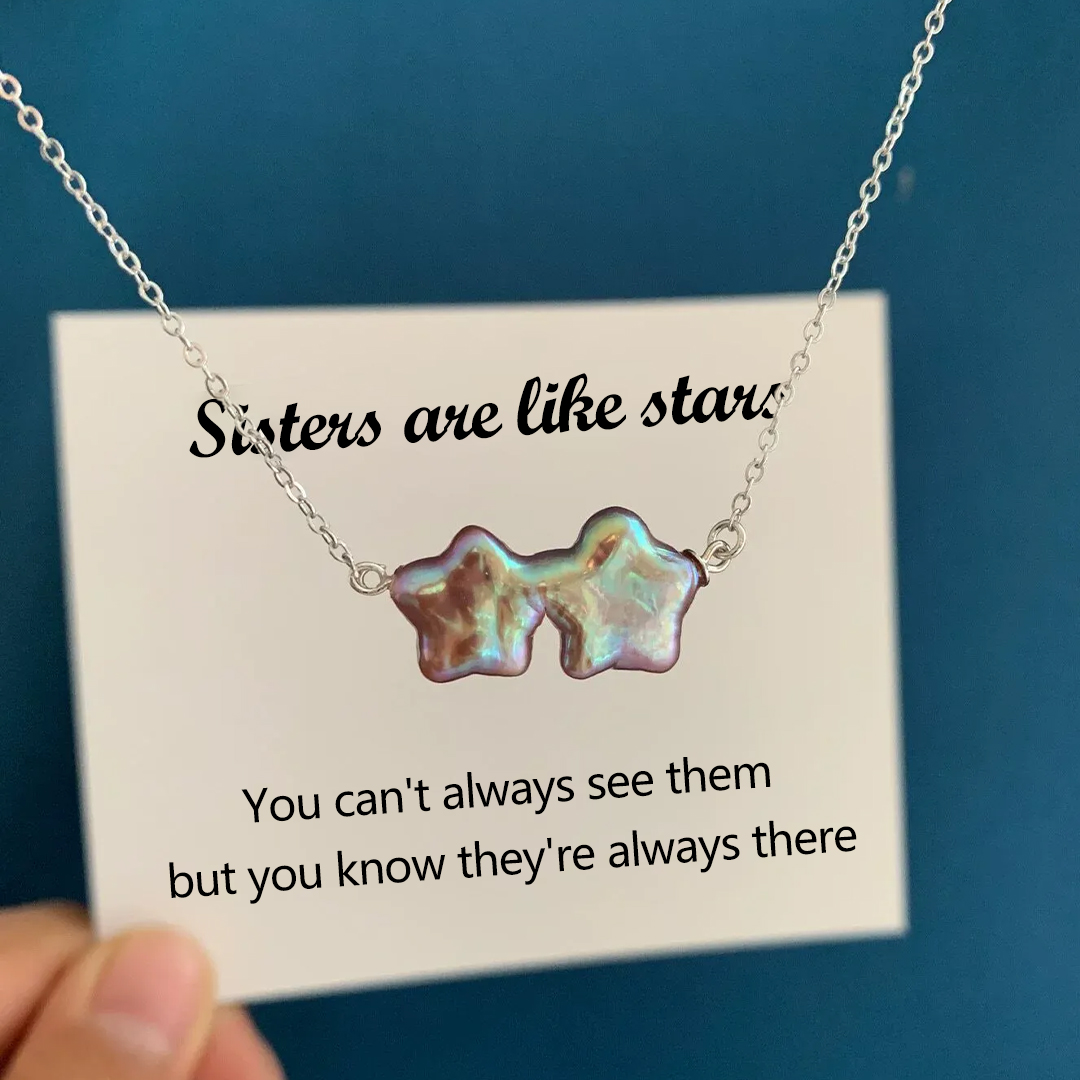 Sisters Are Like Stars Pearl necklace