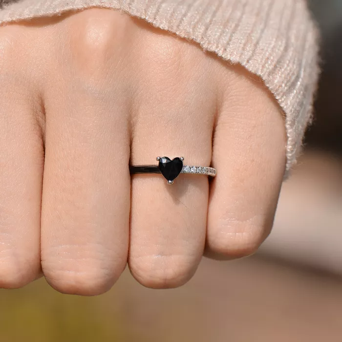 For Self - I’m Choosing Me I’m Choosing My Peace Drip Glaze Half Diamond Ring