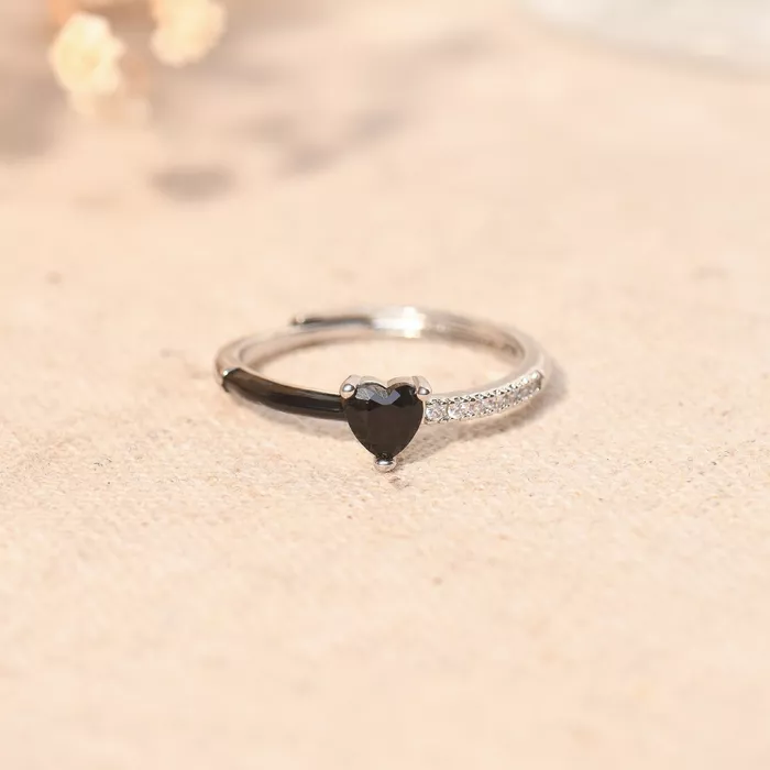For Self - I’m Choosing Me I’m Choosing My Peace Drip Glaze Half Diamond Ring