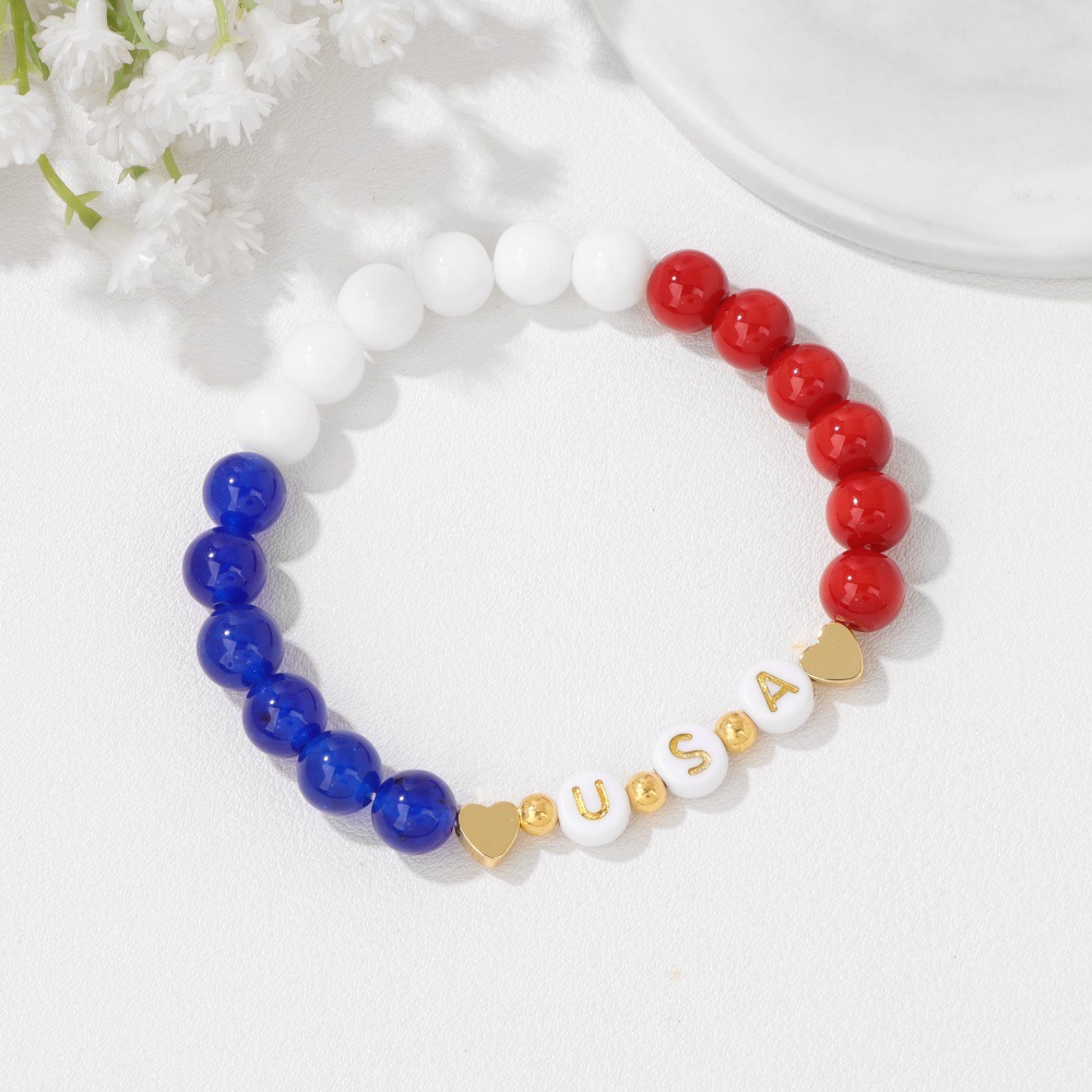 USA Letter Beads Bracelet
