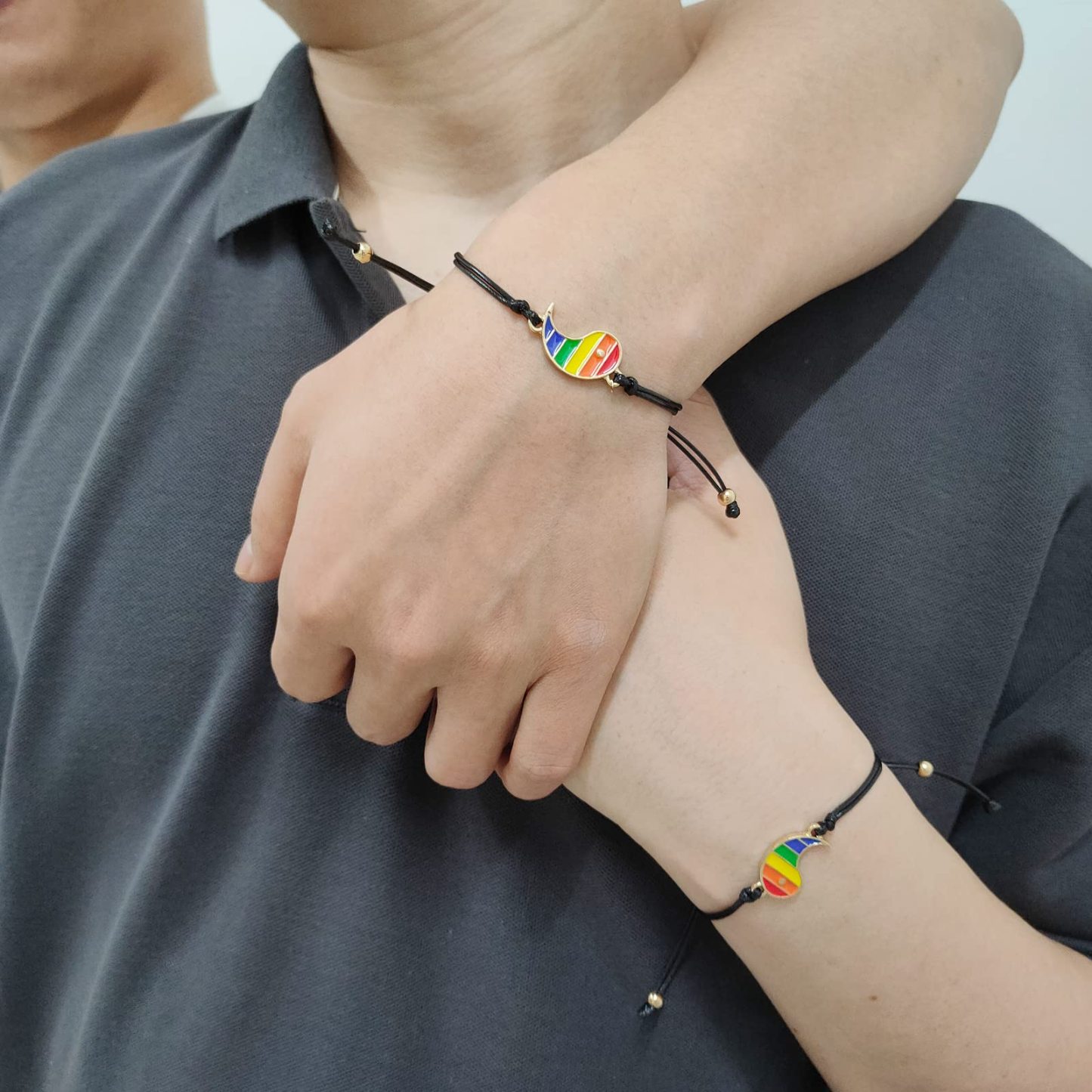 Yin and Yang Rainbow Card Bracelet