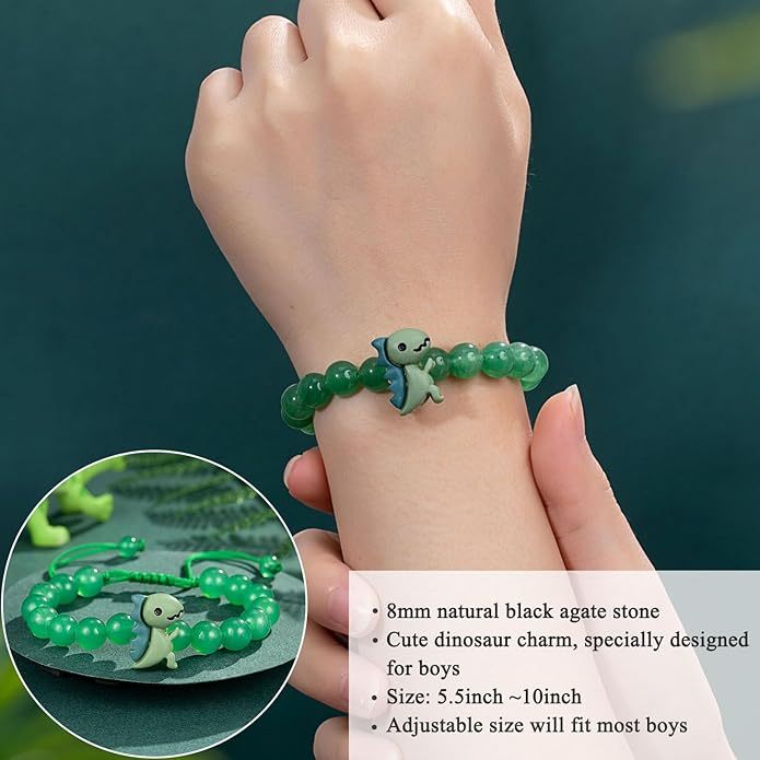 For Grandson- You are braver than you believe Dinosaur Bracelet