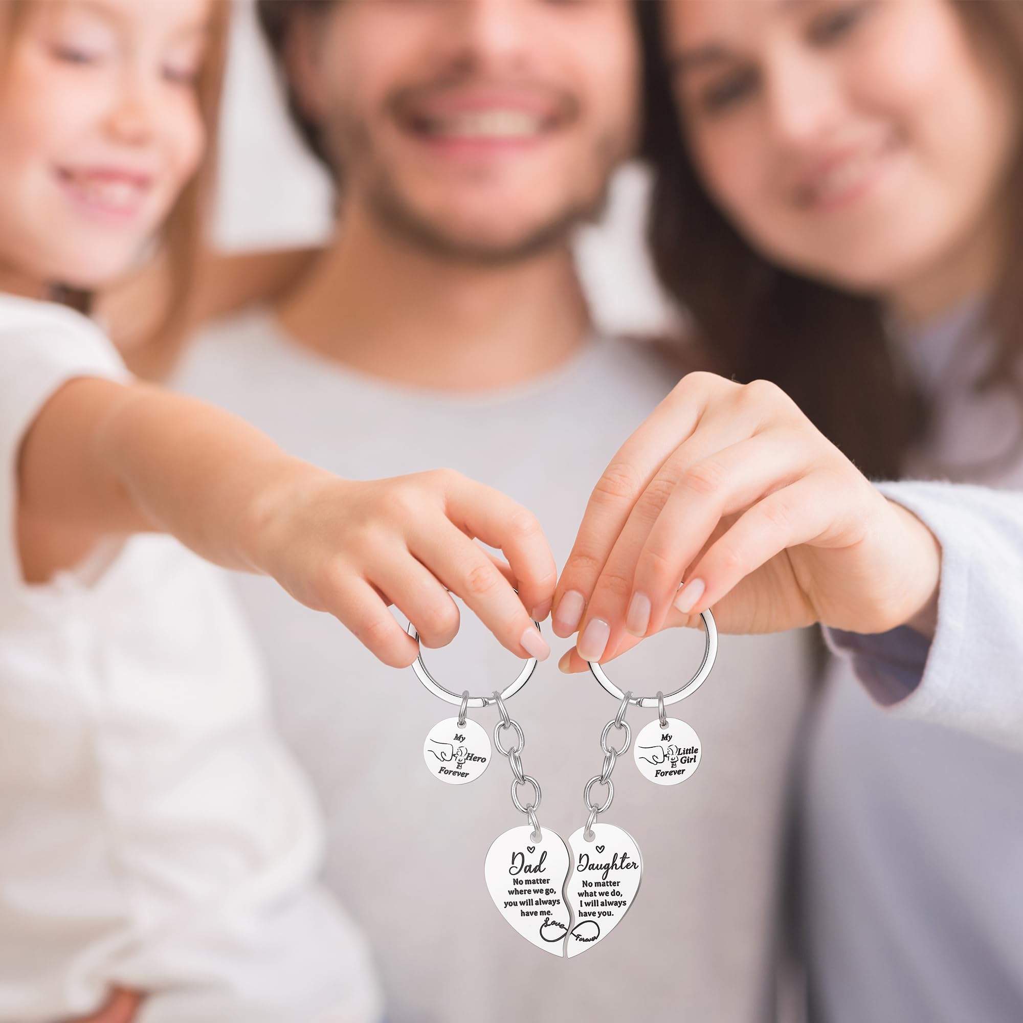 Dad And Daughter Keychain Set