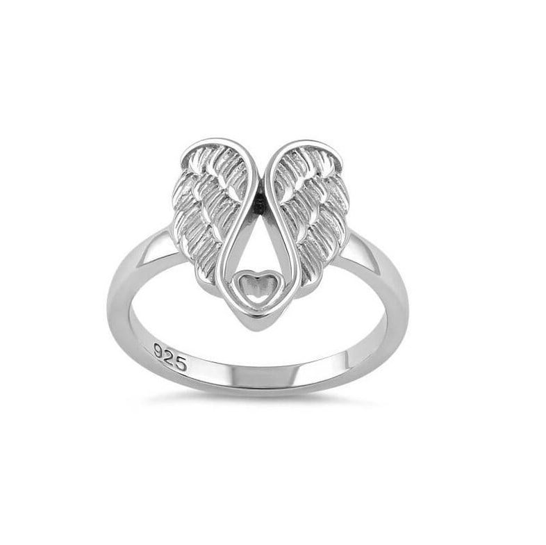 "Angel's Mind" Women's Sterling Silver Memorial Ring