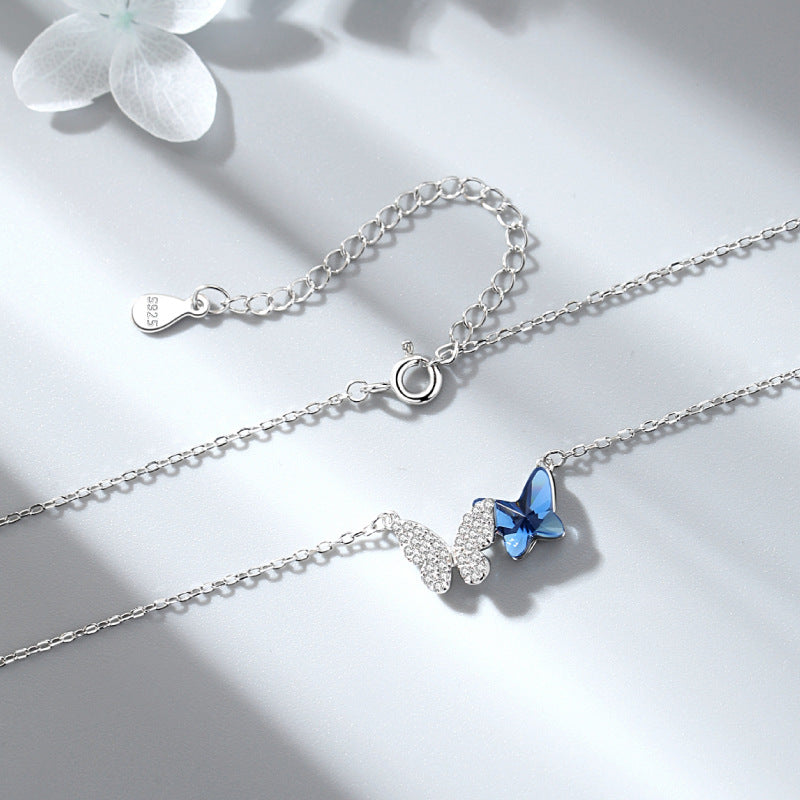 All You Have To Do Is Fly Blue Butterfly Crystal Bracelet
