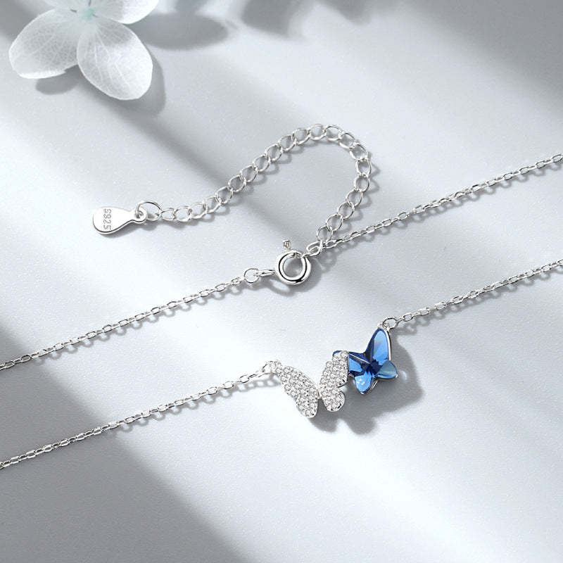 All You Have To Do Is Fly Blue Butterfly Crystal Bracelet