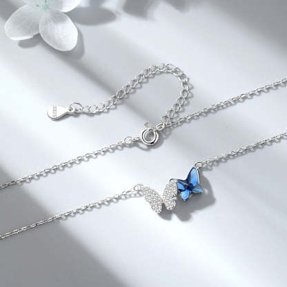 All You Have To Do Is Fly Blue Butterfly Crystal Bracelet
