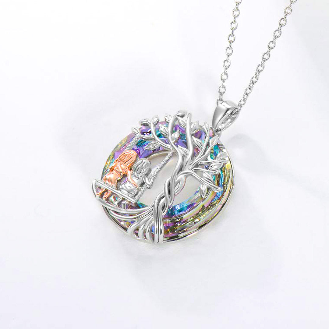 For Friend - S925 When Fate Brought Us Together We Became Sisters at Heart Crystal  Life Tree Necklace