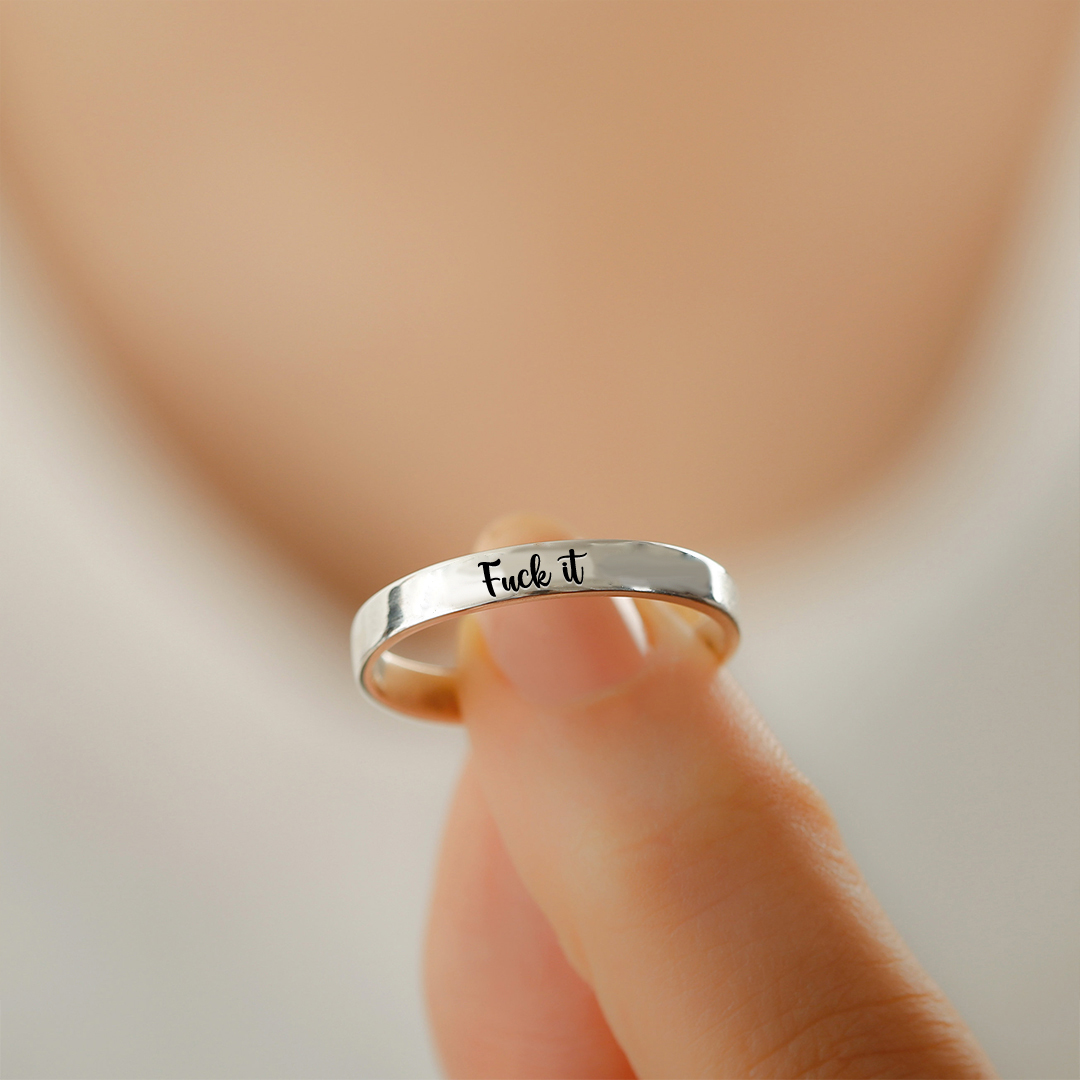 S925 Fuck It Circle Ring